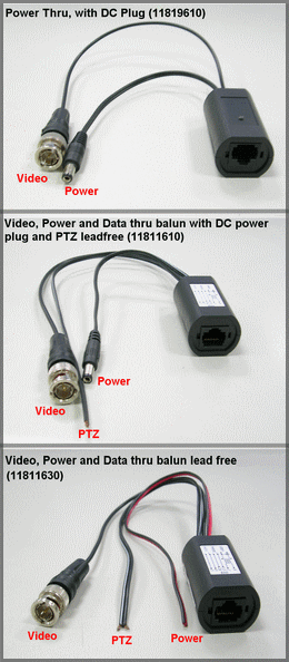 Allows video, power and PTZ control transmission via one UTP cable on short distance